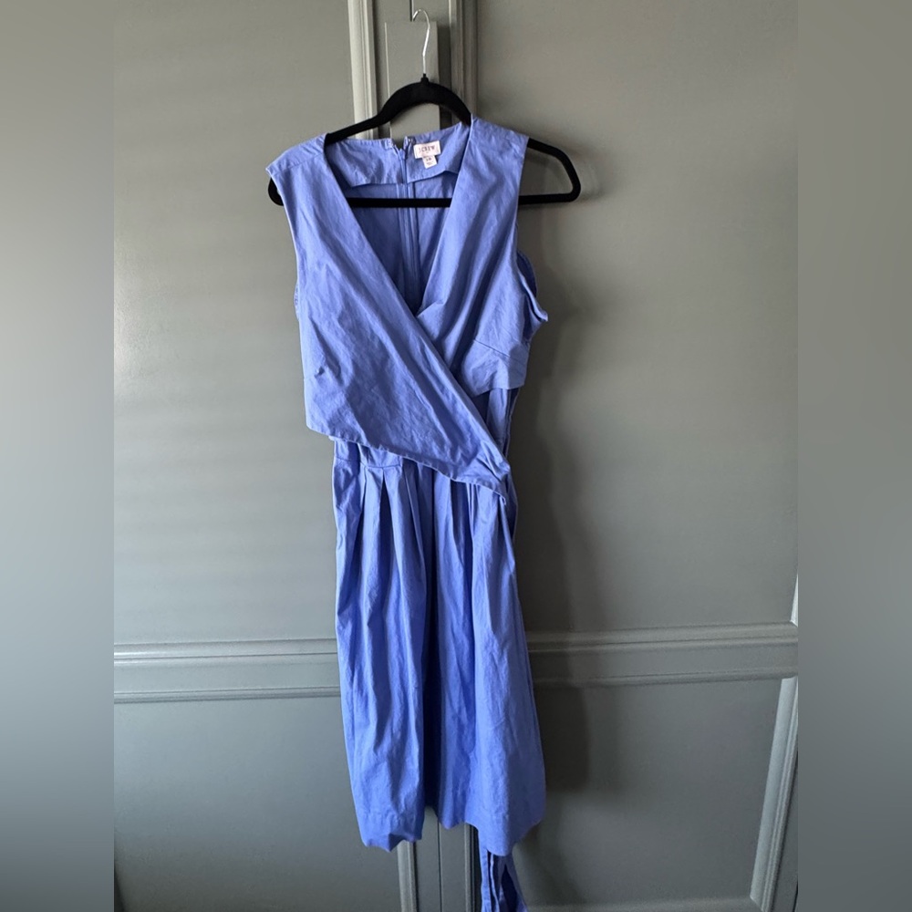 J. Crew Wrap Cotton Blue Dress